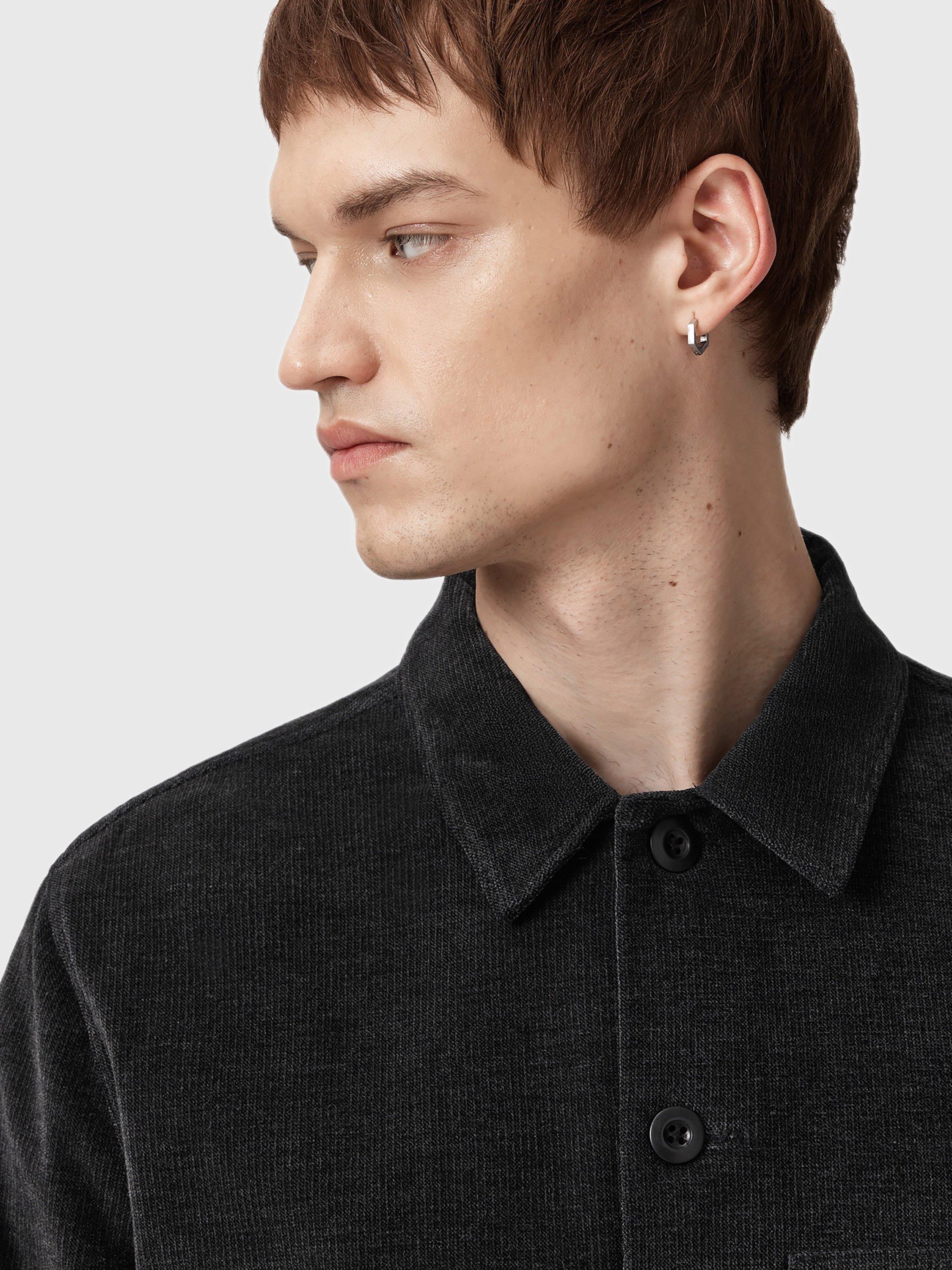 Product image 6 of 9, which shows AllSaints Hawker Cotton Blend Shirt, Faded Black, L