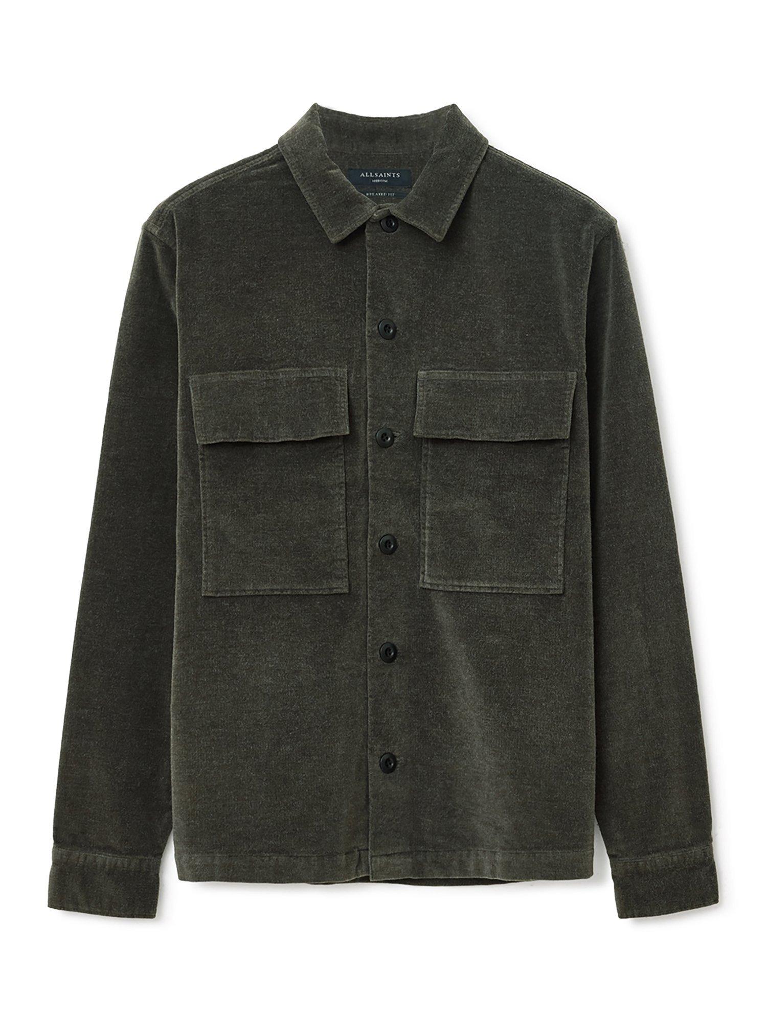 Product image 4 of 8, which shows AllSaints Hawker Cotton Blend Shirt, Gull Brown, XS