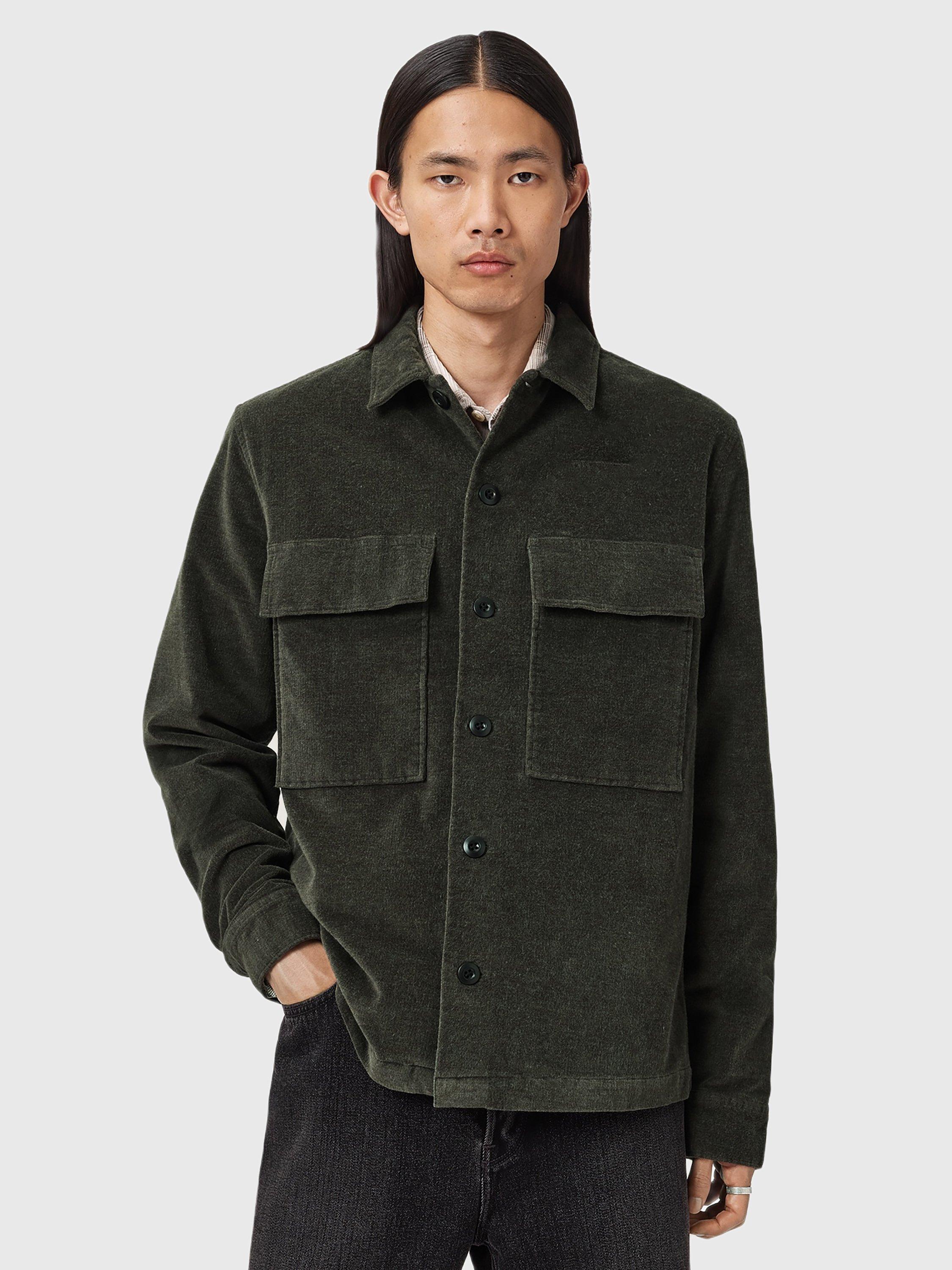 Product image 8 of 8, which shows AllSaints Hawker Cotton Blend Shirt, Gull Brown, XS