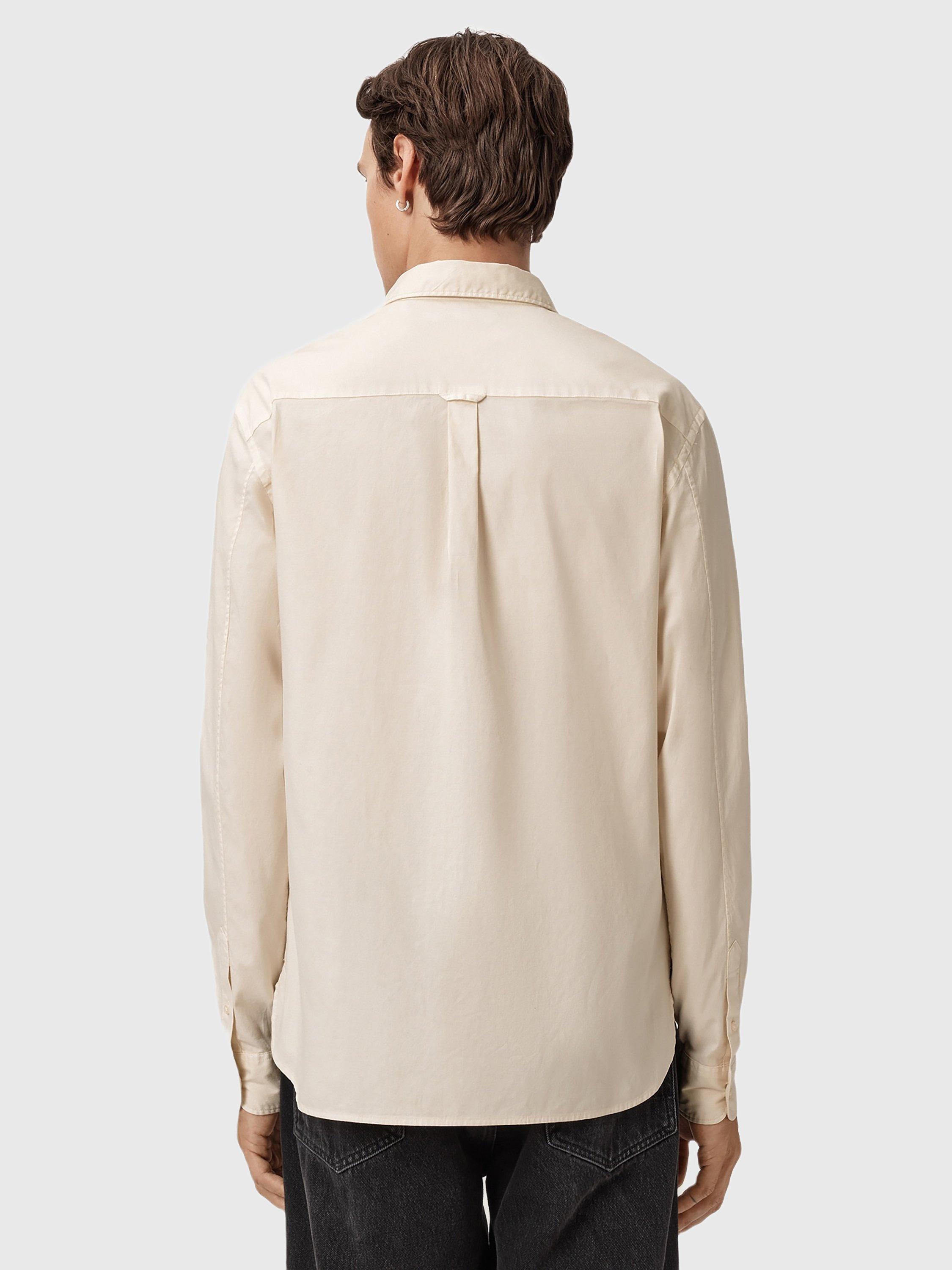Product image 2 of 8, which shows AllSaints Hawthorne Long Sleeve Shirt, Soap White, XS