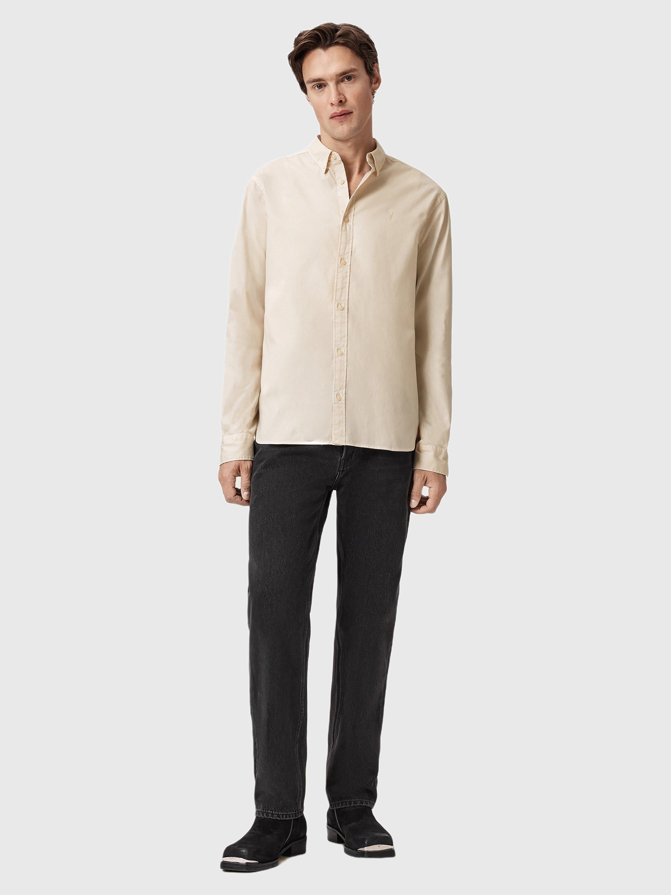 Product image 3 of 8, which shows AllSaints Hawthorne Long Sleeve Shirt, Soap White, XS