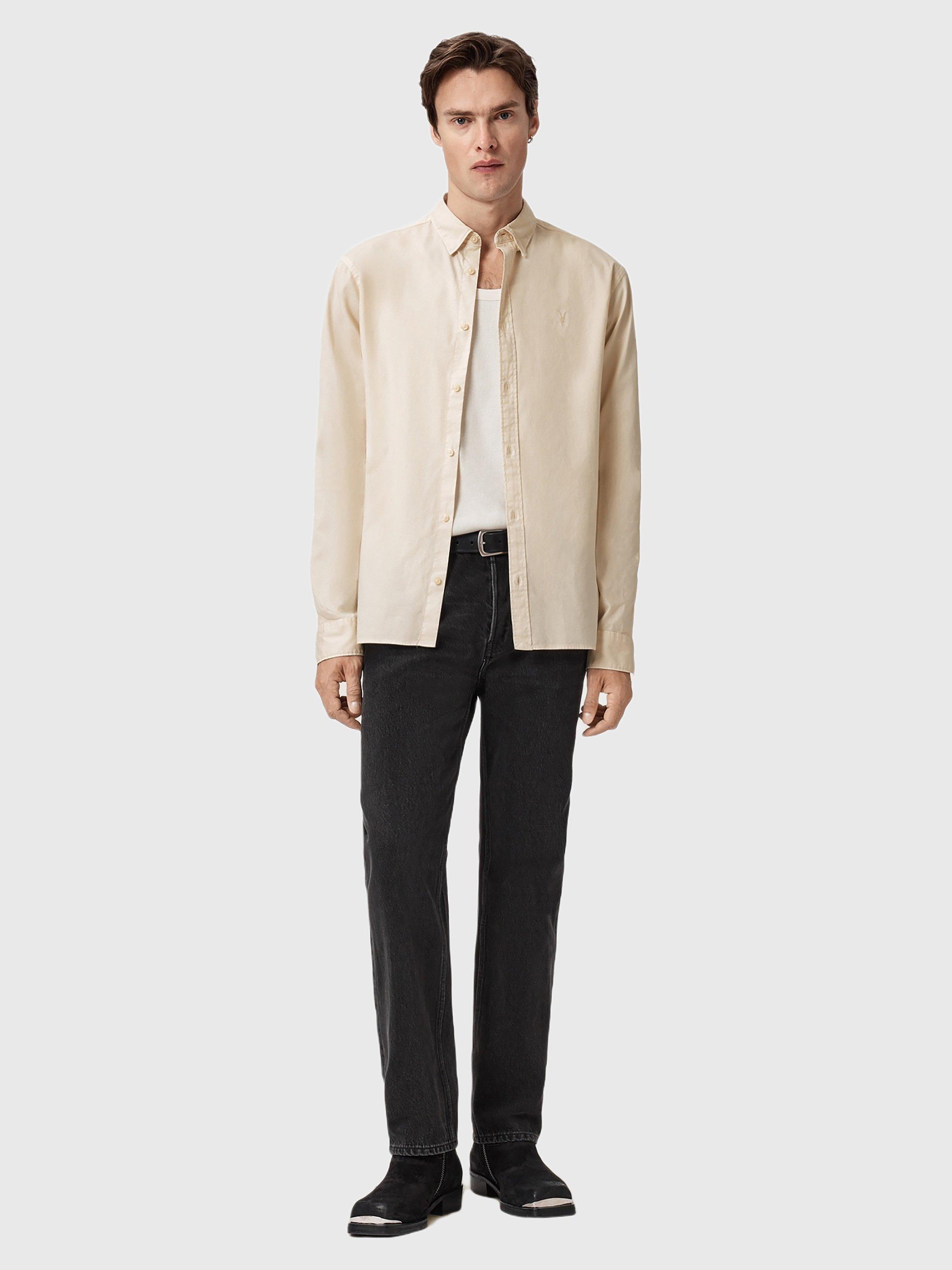 Product image 6 of 8, which shows AllSaints Hawthorne Long Sleeve Shirt, Soap White, XS
