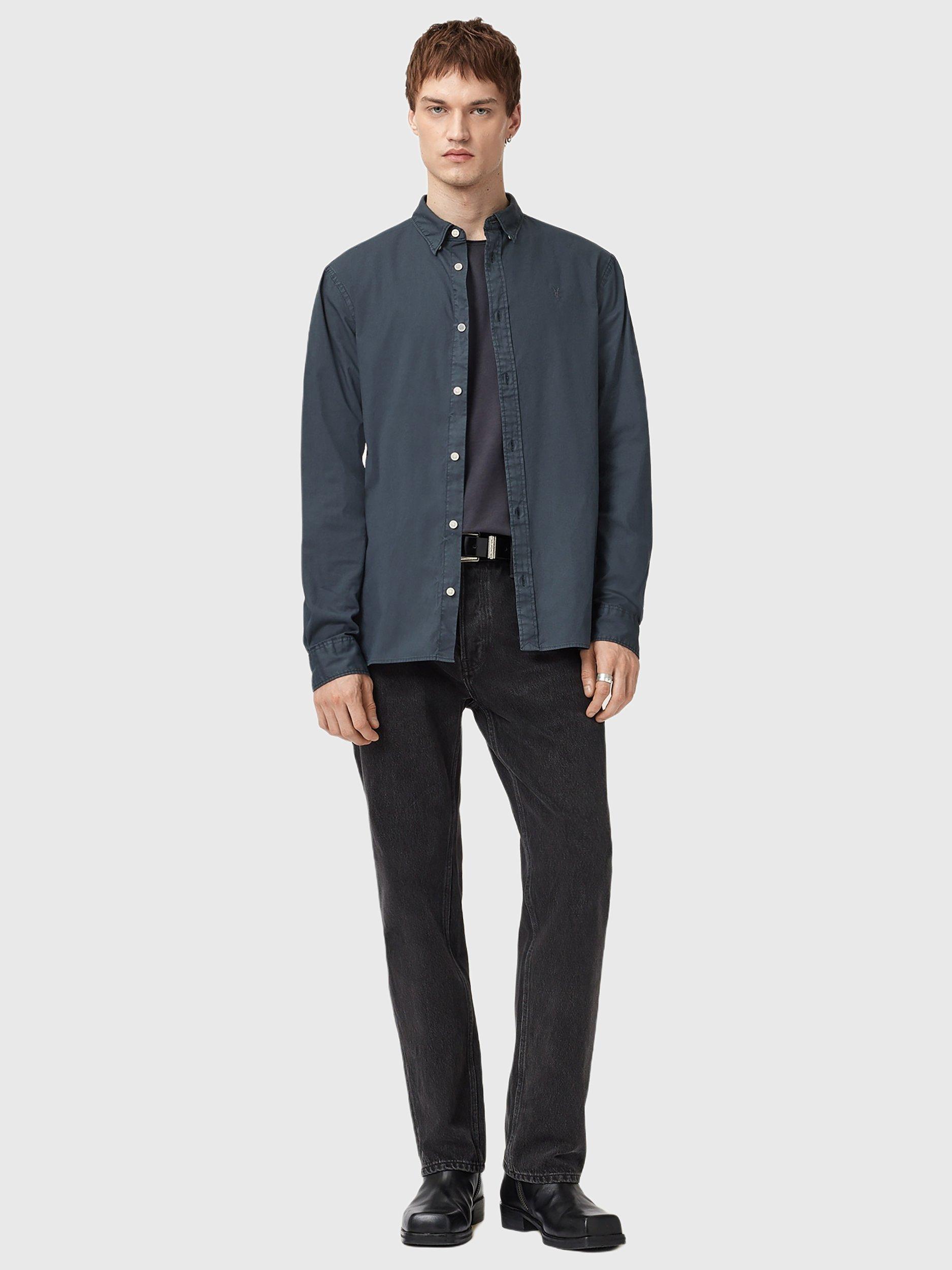 Product image 3 of 8, which shows AllSaints Hawthorne Cotton Blend Shirt, Sunil Blue, L