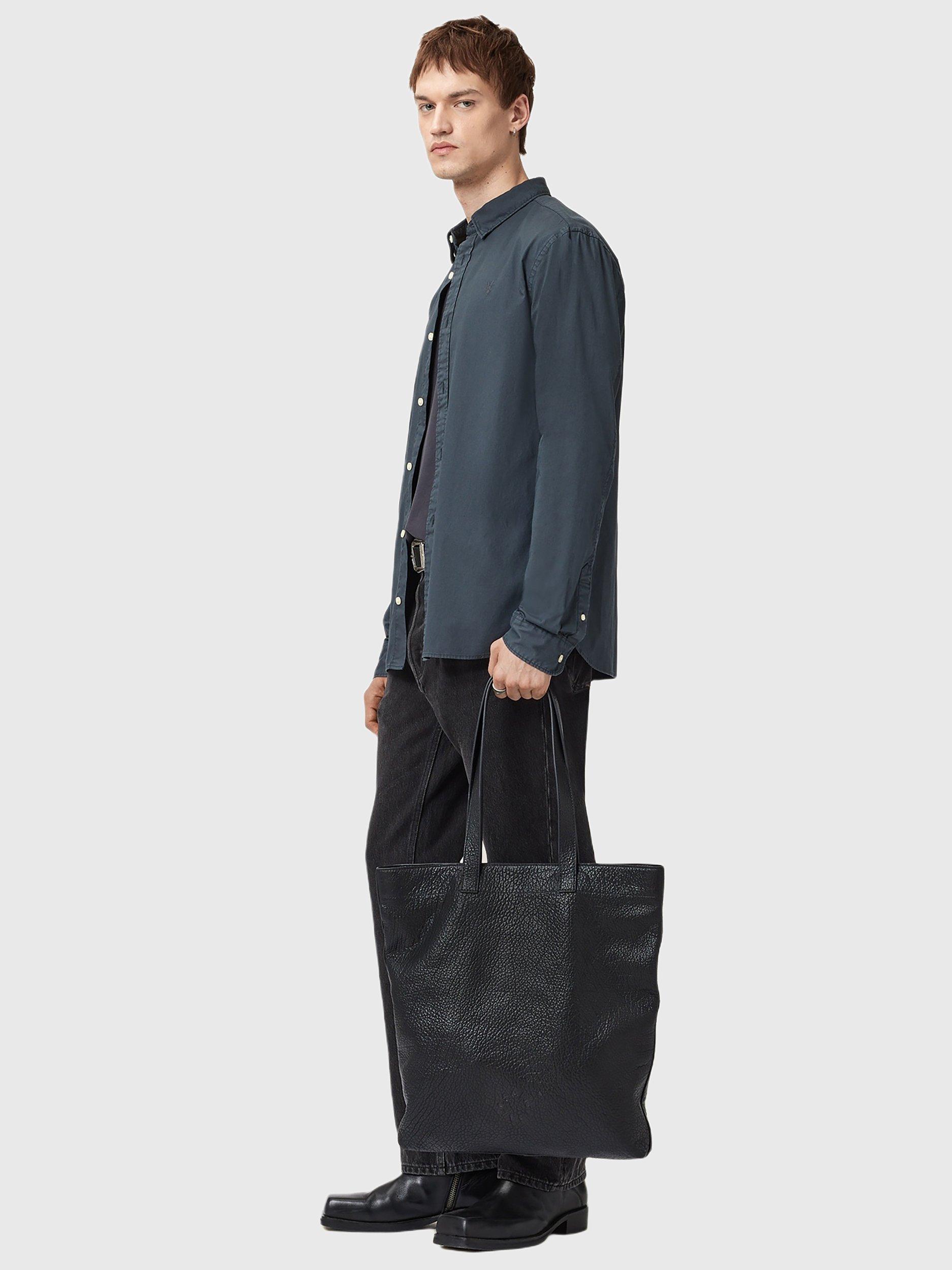 Product image 7 of 8, which shows AllSaints Hawthorne Cotton Blend Shirt, Sunil Blue, L