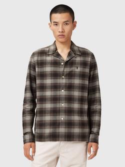 AllSaints Iniko Check Cotton Shirt, Mole Brown