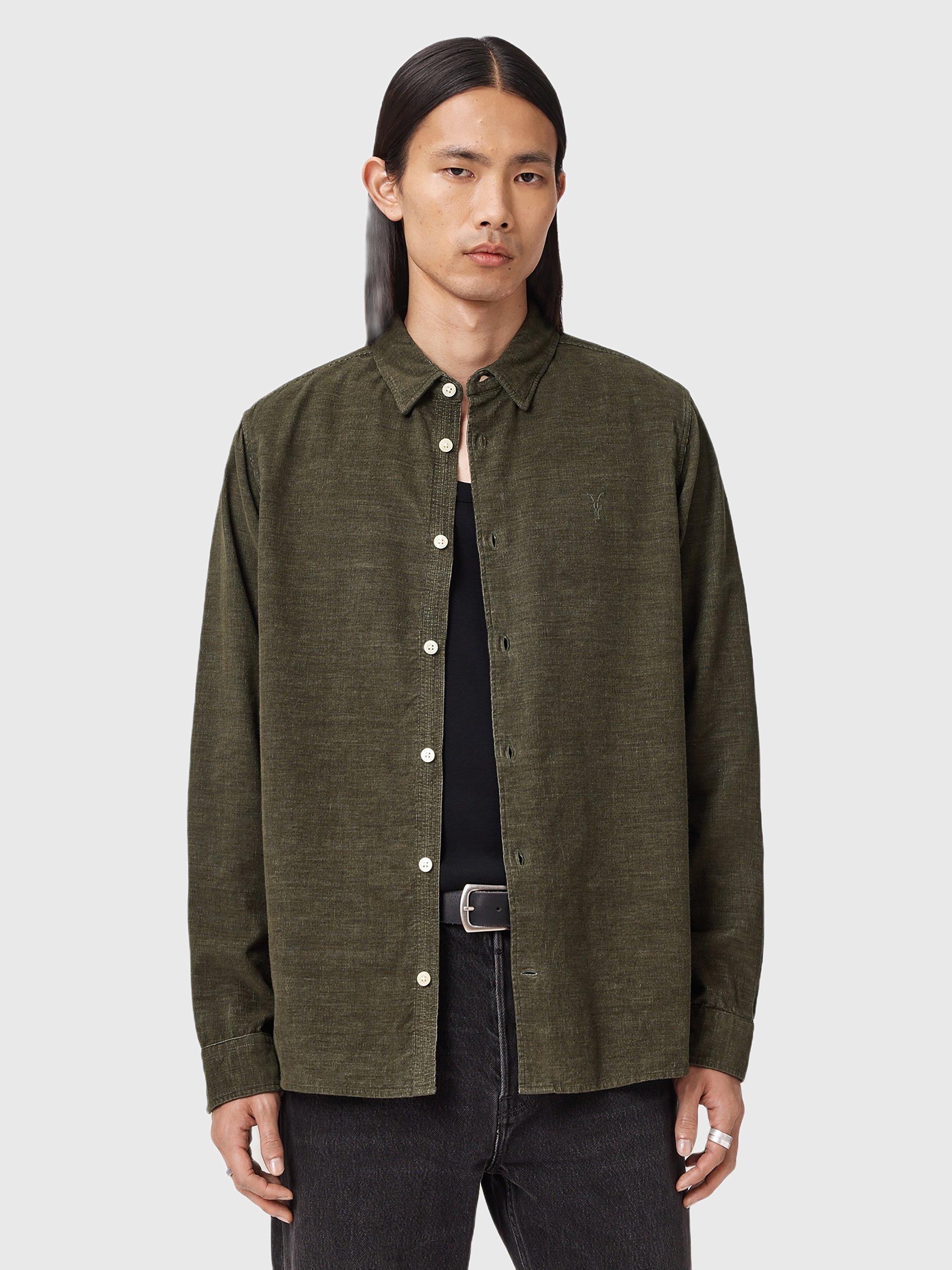 Product image 1 of 8, which shows AllSaints Lorella Cotton Shirt, Log Brown, L