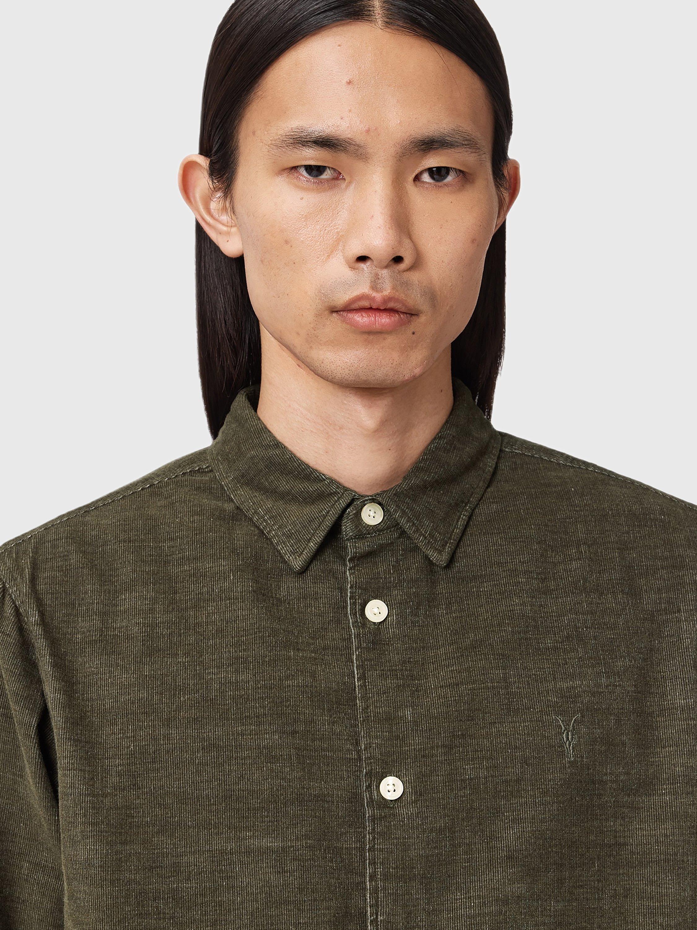 Product image 6 of 8, which shows AllSaints Lorella Cotton Shirt, Log Brown, L