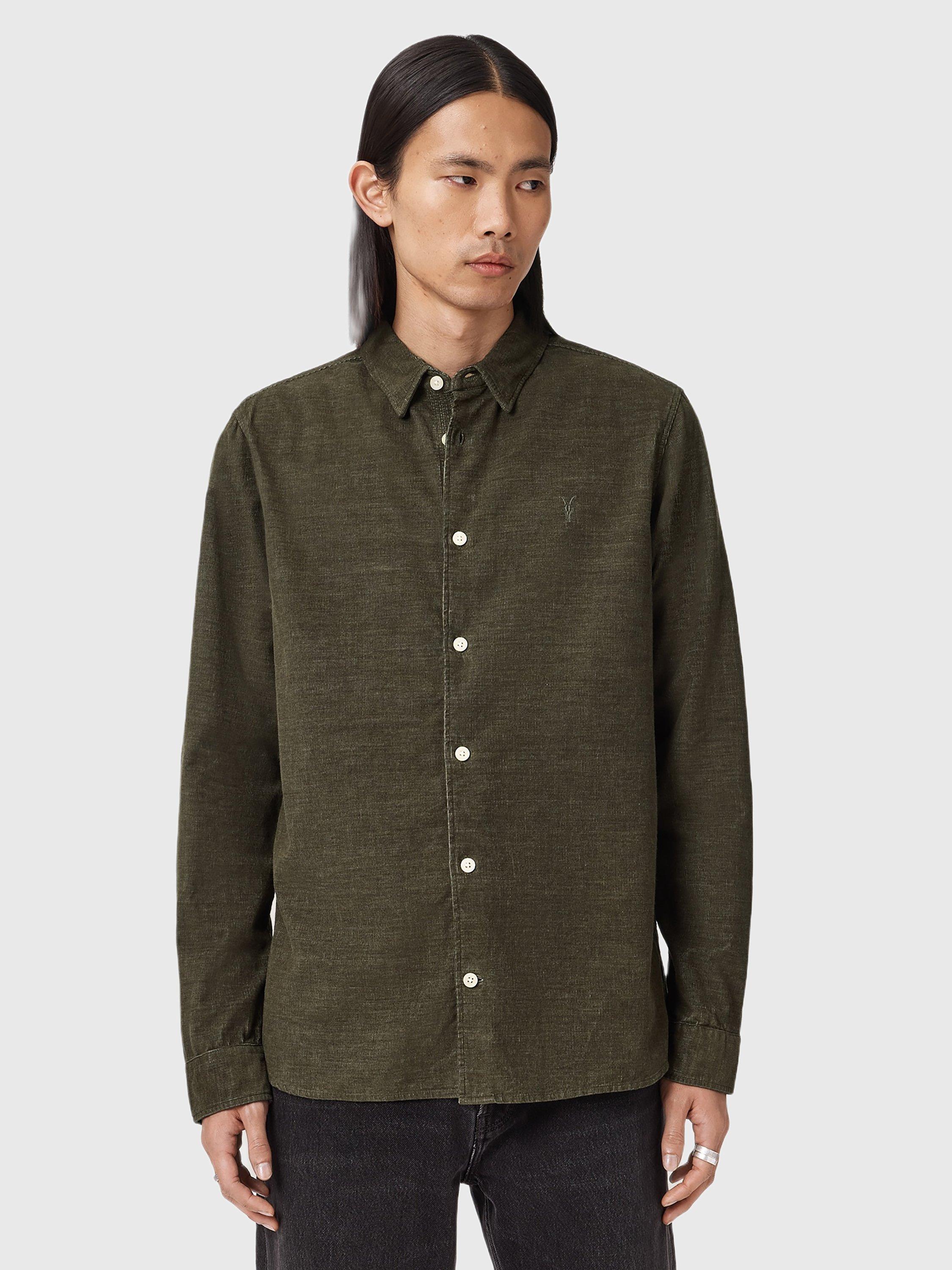 Product image 8 of 8, which shows AllSaints Lorella Cotton Shirt, Log Brown, L