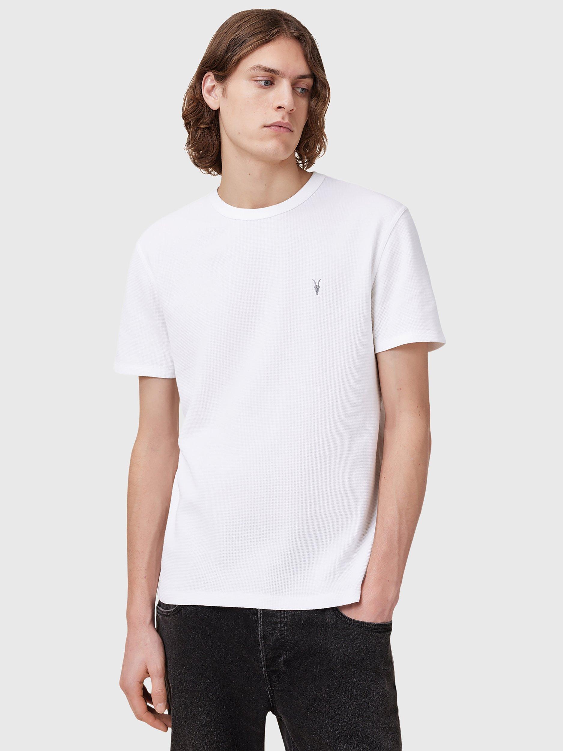 Product image 1 of 7, which shows AllSaints Ellis Cotton T-Shirt, Chalk White, L