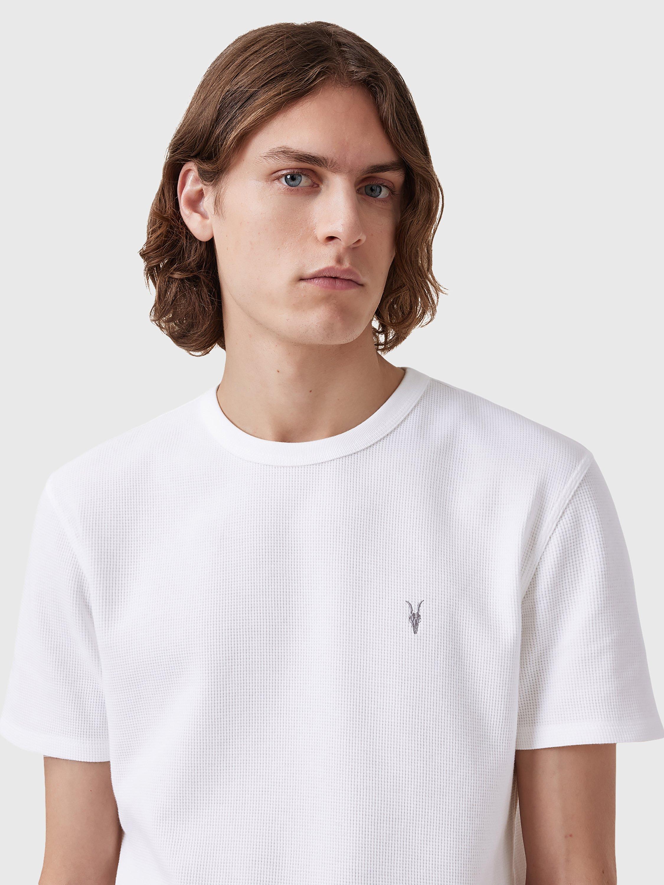 Product image 5 of 7, which shows AllSaints Ellis Cotton T-Shirt, Chalk White, L