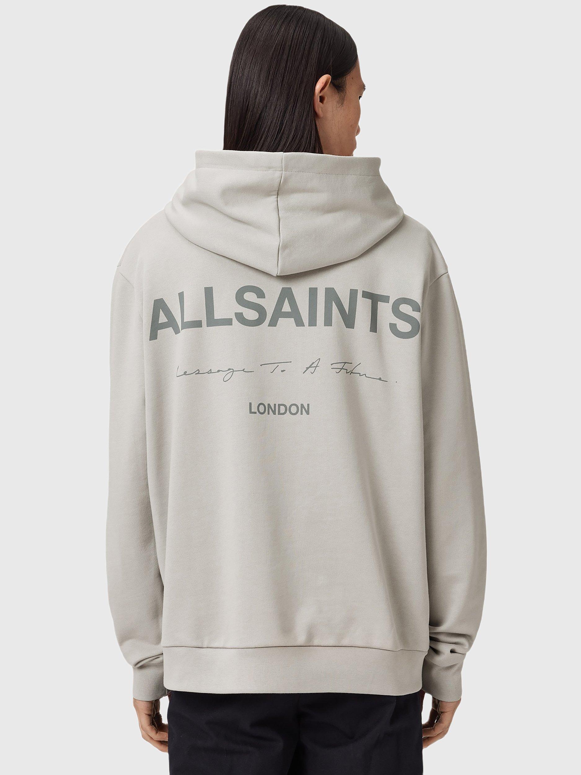 Product image 2 of 8, which shows AllSaints Future Logo Cotton Hoodie, Carbon Grey, L