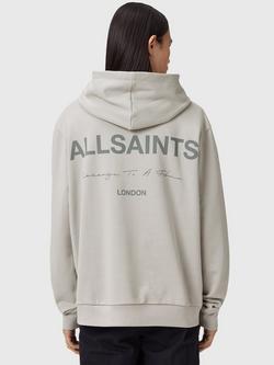 AllSaints Future Logo Cotton Hoodie - view 2, Carbon Grey