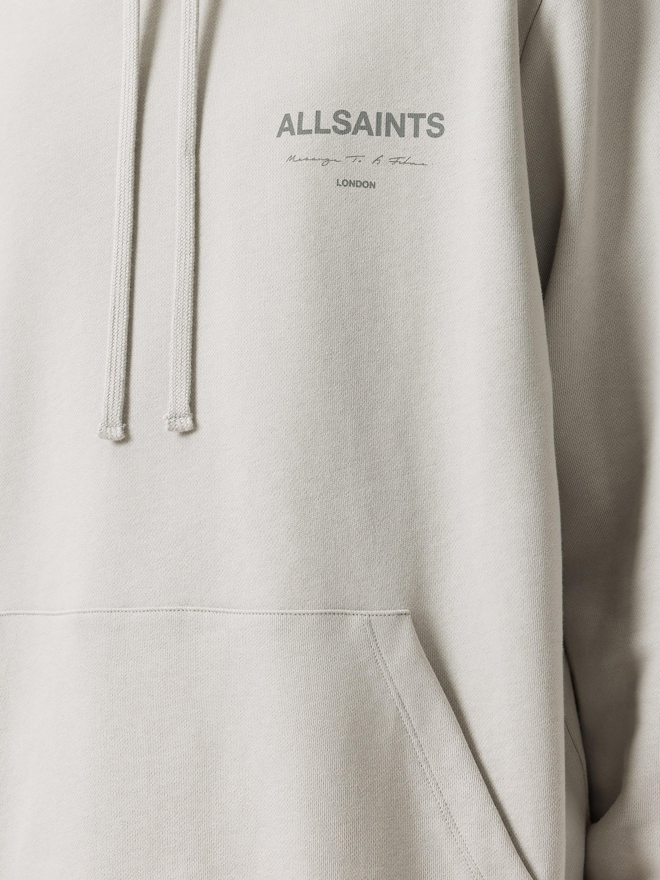 Product image 5 of 8, which shows AllSaints Future Logo Cotton Hoodie, Carbon Grey, L