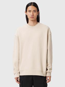 AllSaints Haven Cotton Crew Neck Sweatshirt, Feather Taupe