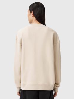AllSaints Haven Cotton Crew Neck Sweatshirt - view 2, Feather Taupe