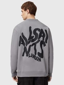 AllSaints Orlando Cotton Sweatshirt - view 2, March Grey