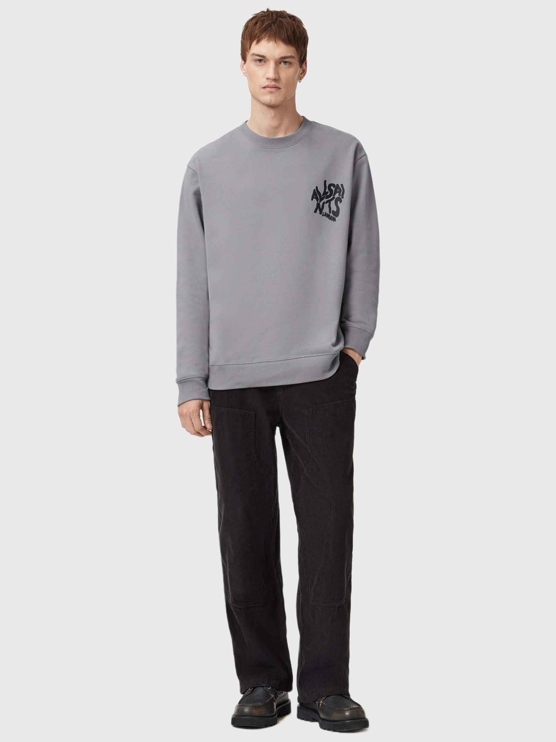 Product image 3 of 8, which shows AllSaints Orlando Cotton Sweatshirt, March Grey, M