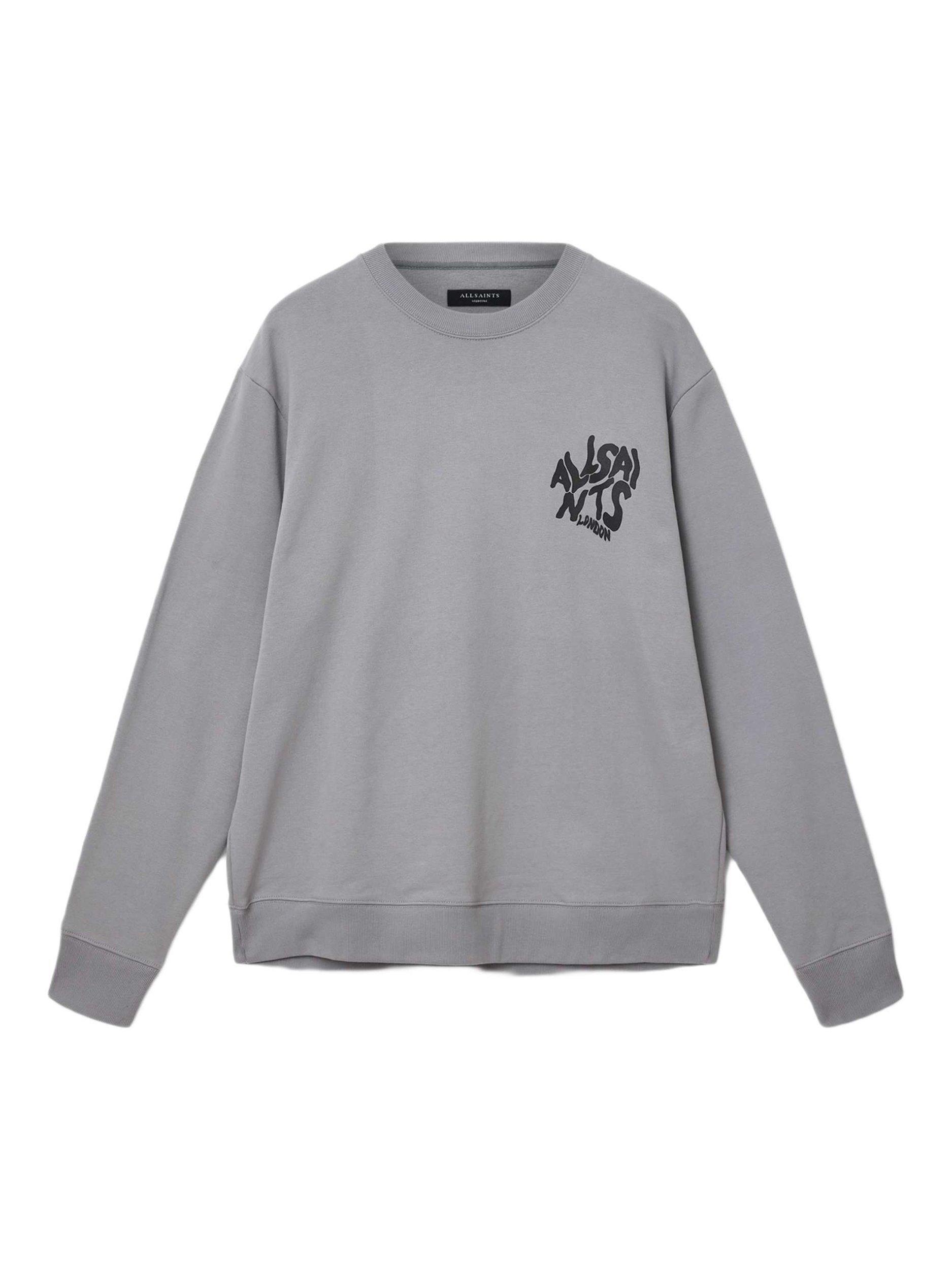 Product image 4 of 8, which shows AllSaints Orlando Cotton Sweatshirt, March Grey, M