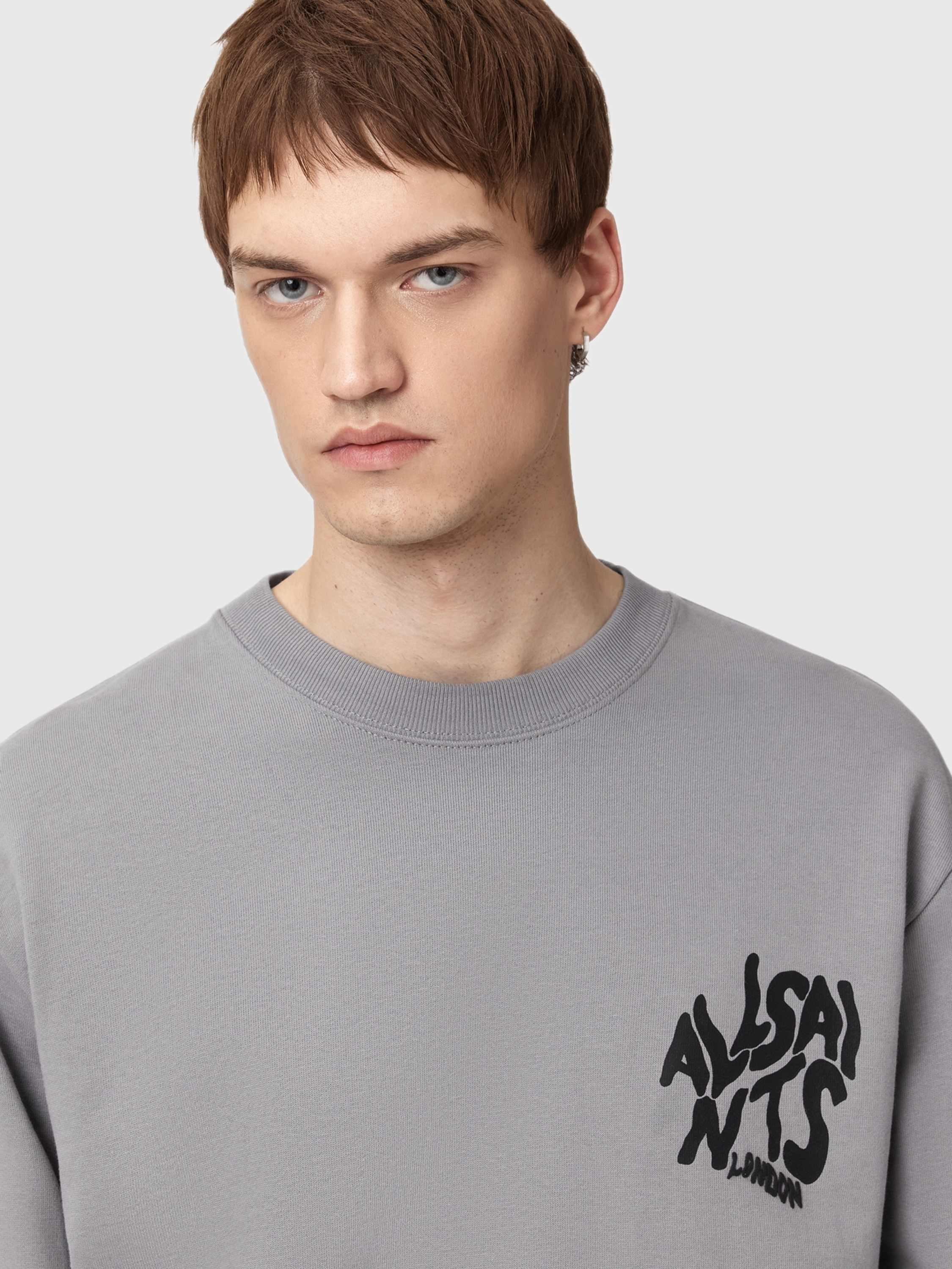 Product image 8 of 8, which shows AllSaints Orlando Cotton Sweatshirt, March Grey, M