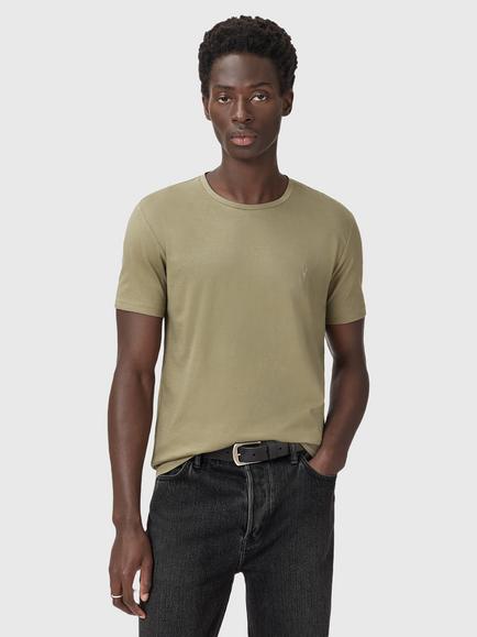 AllSaints Tonic Organic Cotton Crew T-Shirt, Lichen Green