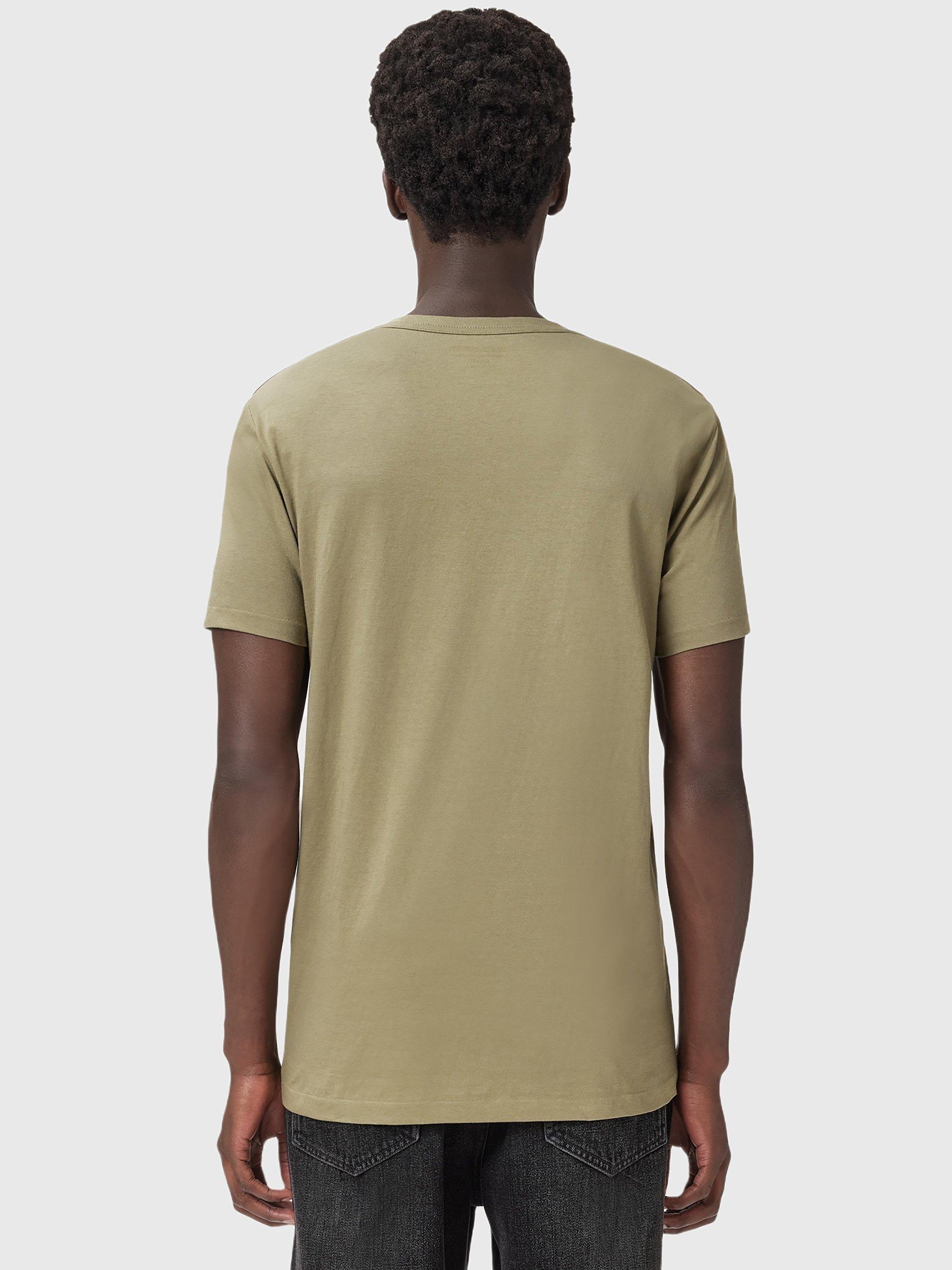 Product image 2 of 8, which shows AllSaints Tonic Cotton T-Shirt, Lichen Green, L