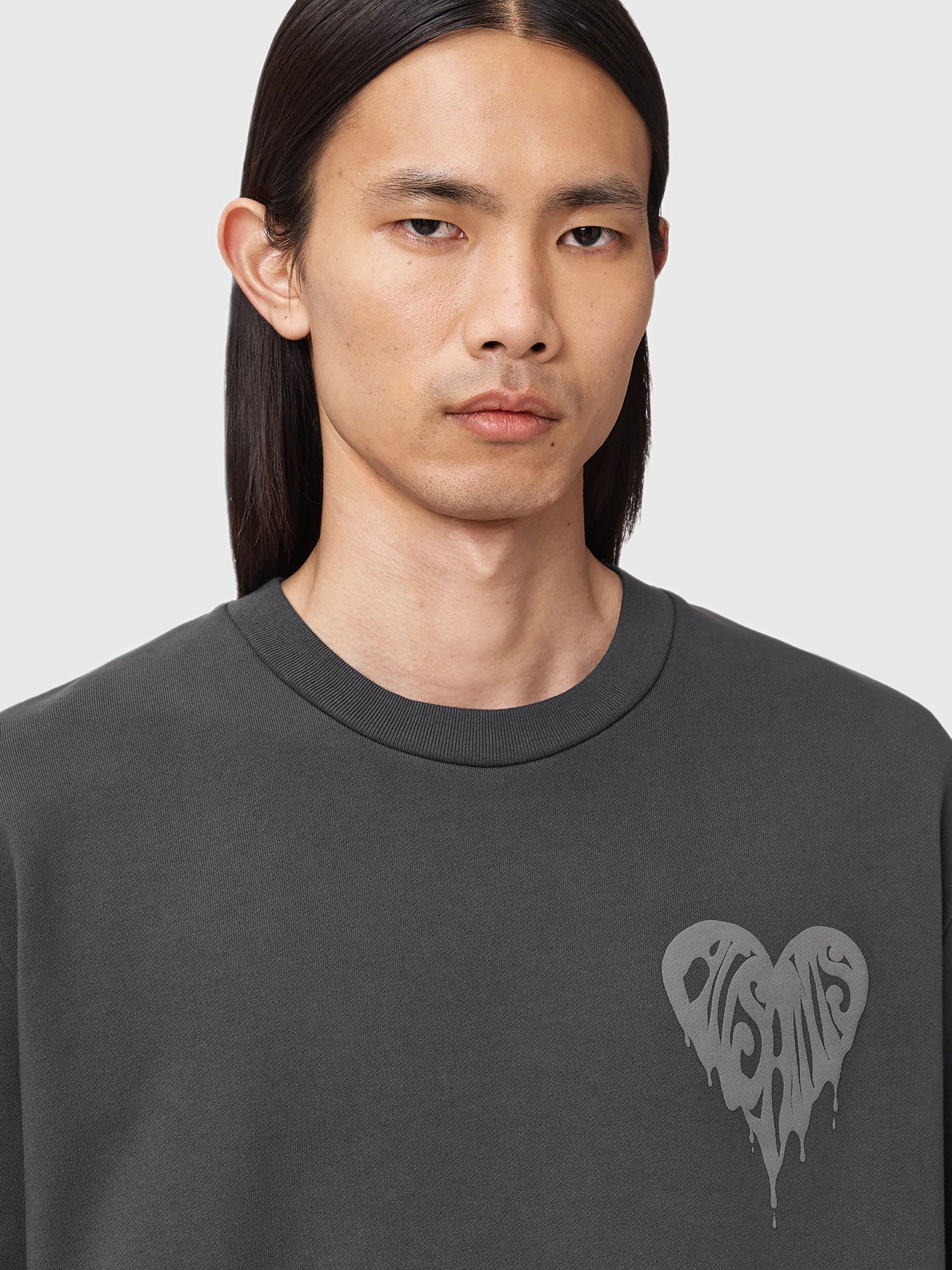 Product image 6 of 10, which shows AllSaints Trip Cotton Sweatshirt, Washed Black, S