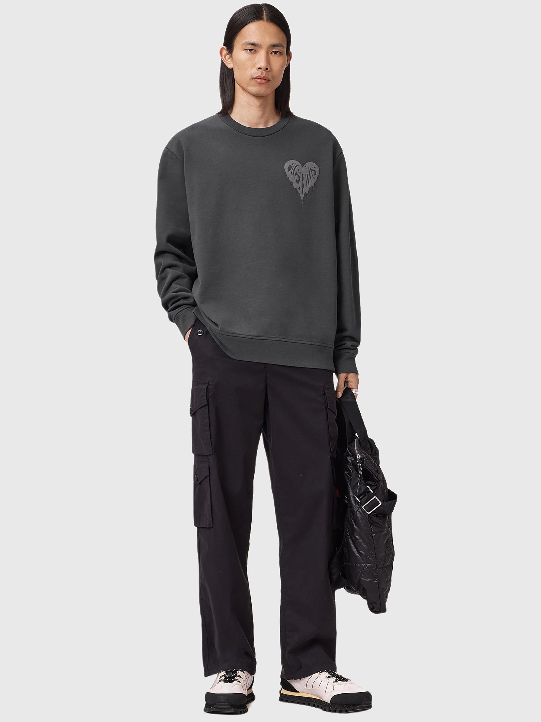 Product image 7 of 10, which shows AllSaints Trip Cotton Sweatshirt, Washed Black, S