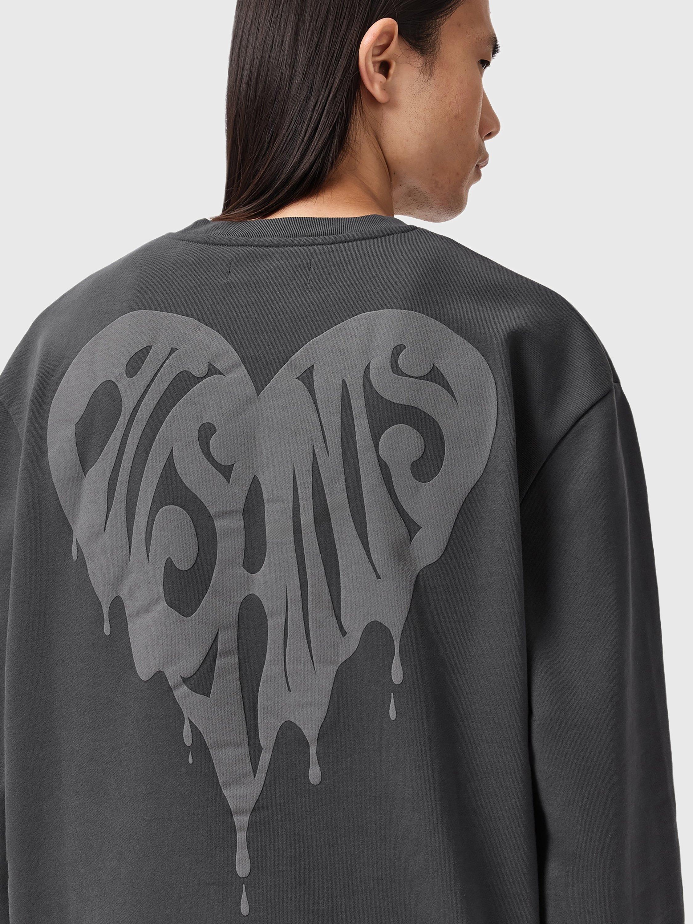 Product image 8 of 10, which shows AllSaints Trip Cotton Sweatshirt, Washed Black, S