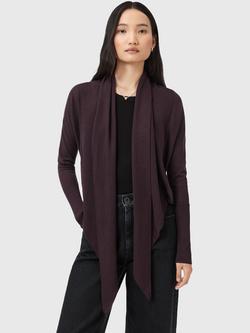 AllSaints Wasson Pirate Wool Cardigan, Oxblood Red
