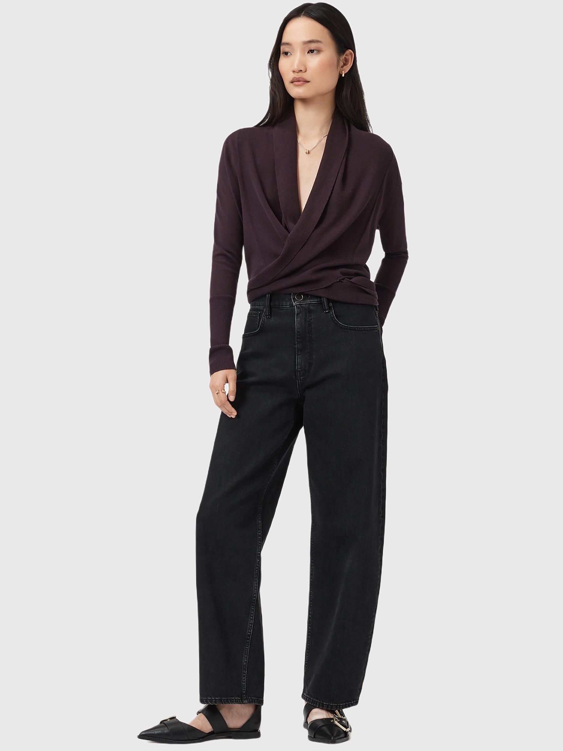 Product image 3 of 7, which shows AllSaints Wasson Pirate Wool Cardigan, Oxblood Red, L