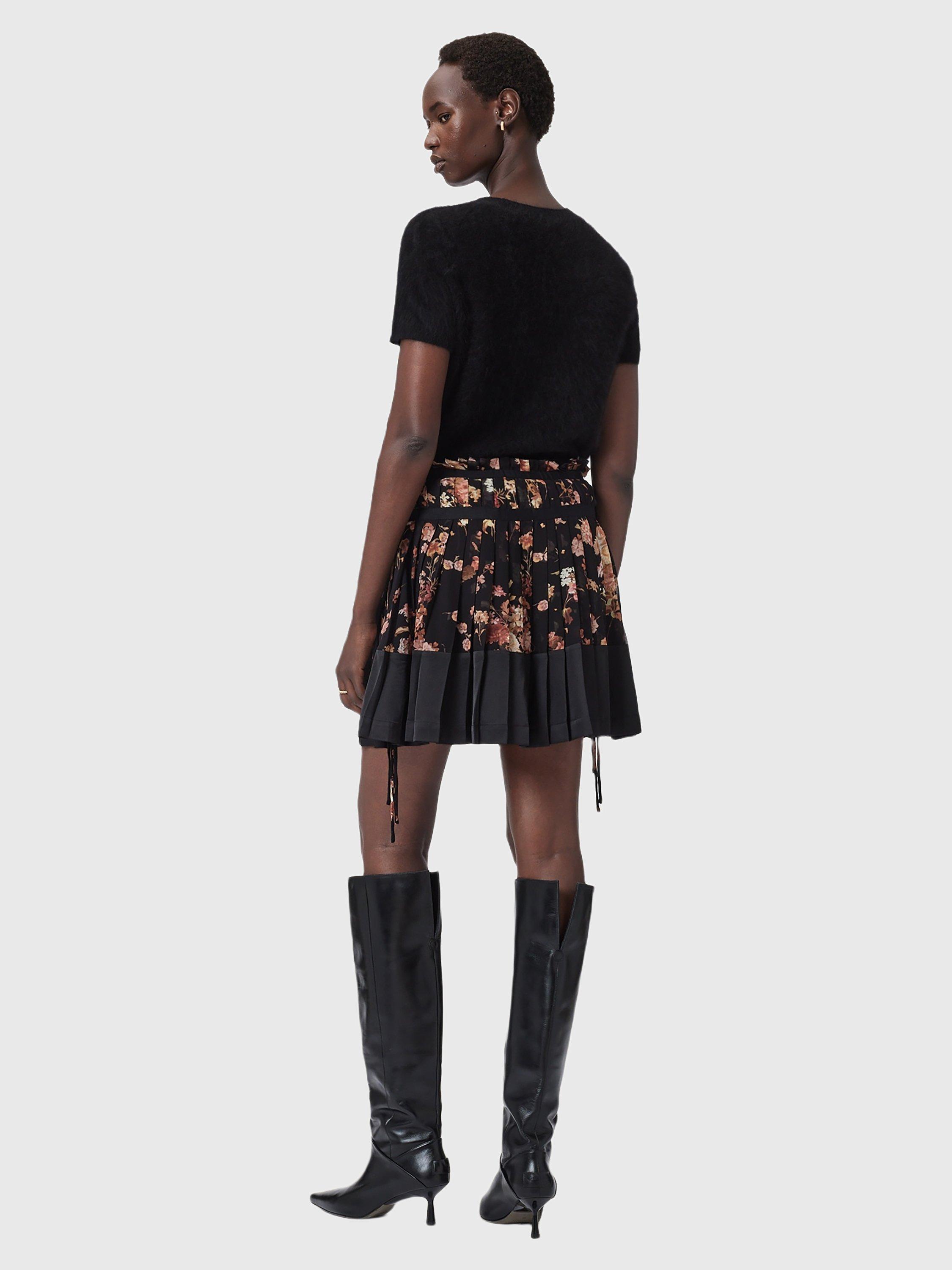 Product image 7 of 7, which shows AllSaints Elara Floral Mini Skirt, Armada Black, 6