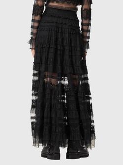 AllSaints Arlea Tiered Maxi Skirt - view 2, Black