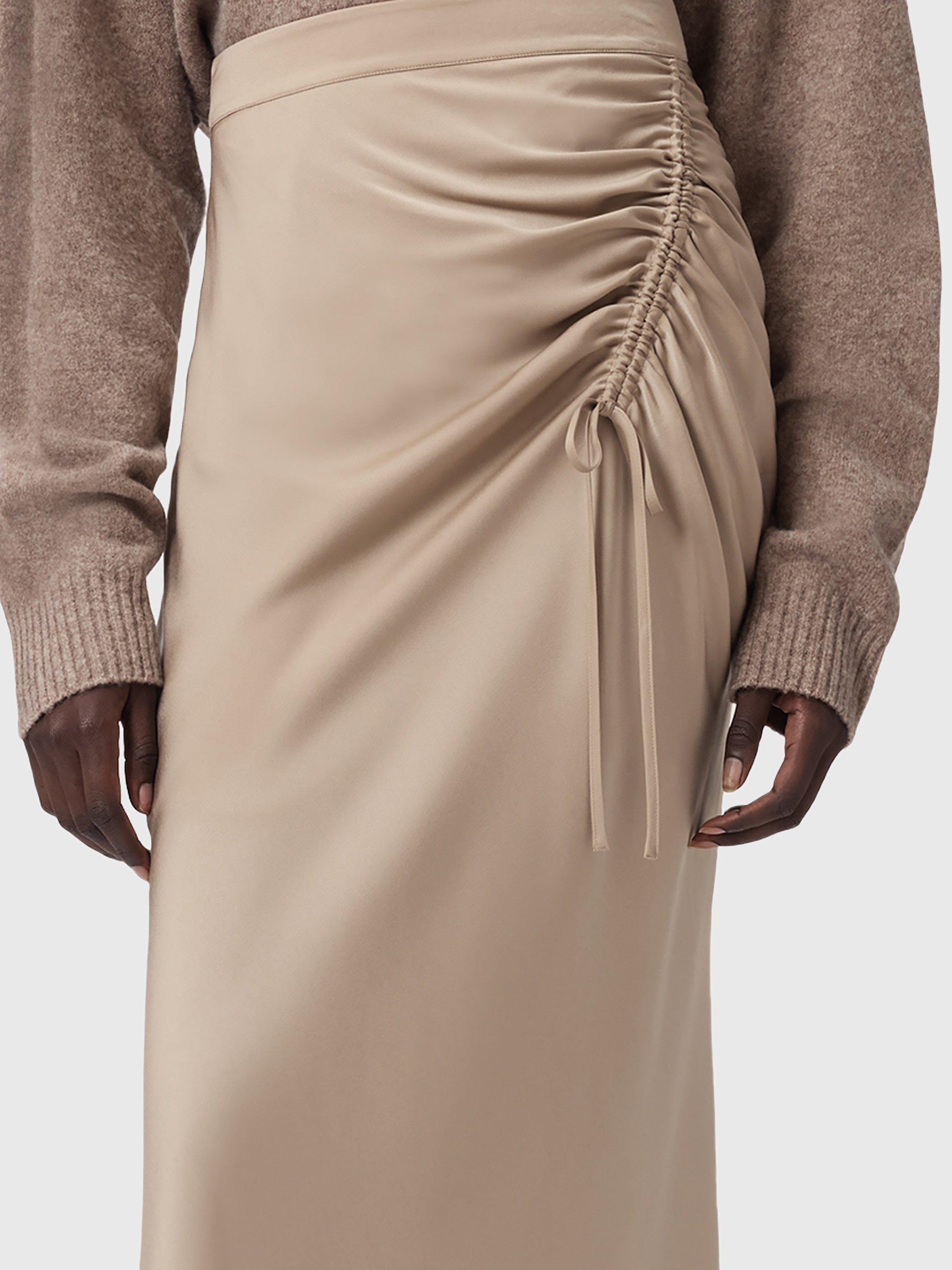 Product image 5 of 7, which shows AllSaints Alexia Maxi Skirt, Taupe Grey, 6