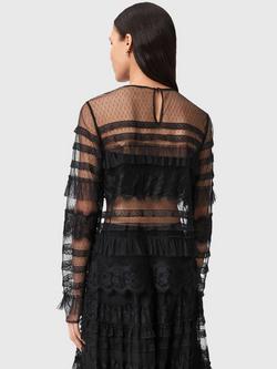 AllSaints Arlea Ruffled Blouse - view 2, Black
