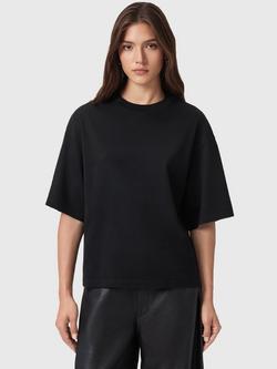 AllSaints Craneo Amelie Short Sleeve Cotton T-Shirt, Black