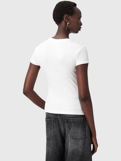 AllSaints Gia Short Sleeve Cotton Blend T-Shirt - view 2, Chalk White