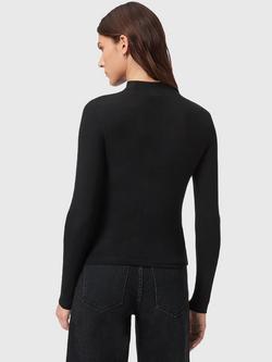 AllSaints Rina Roll Neck Jumper - view 2, Black