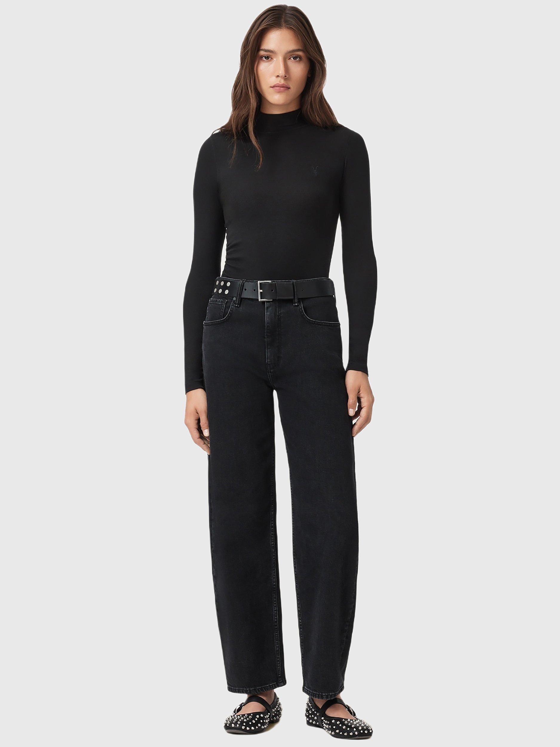 Product image 3 of 7, which shows AllSaints Rina Roll Neck Jumper, Black, L