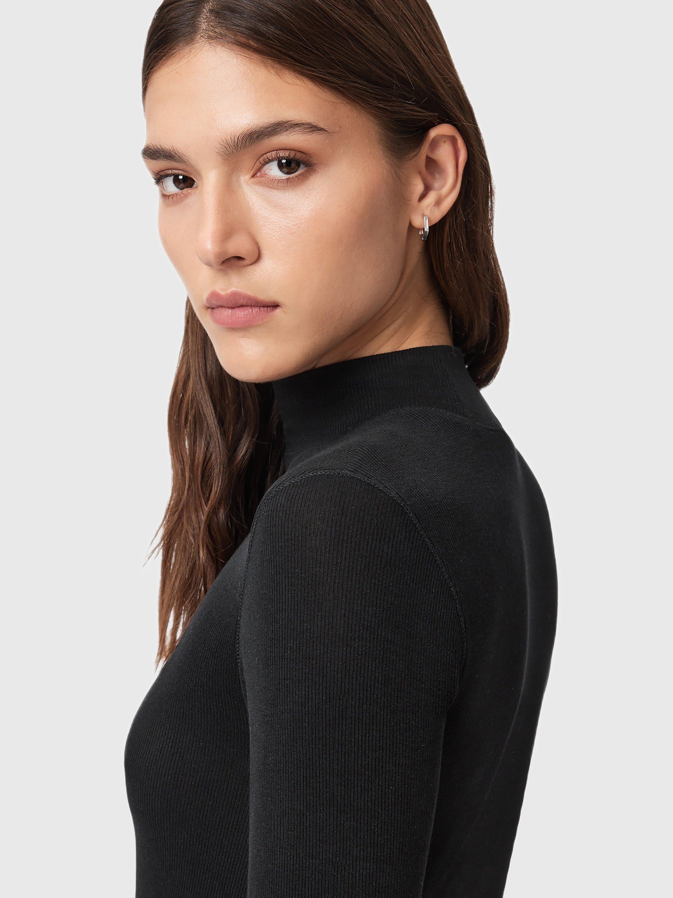Product image 6 of 7, which shows AllSaints Rina Roll Neck Jumper, Black, L