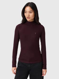 AllSaints Rina Roll Neck Top, Oxblood Red, Oxblood Red
