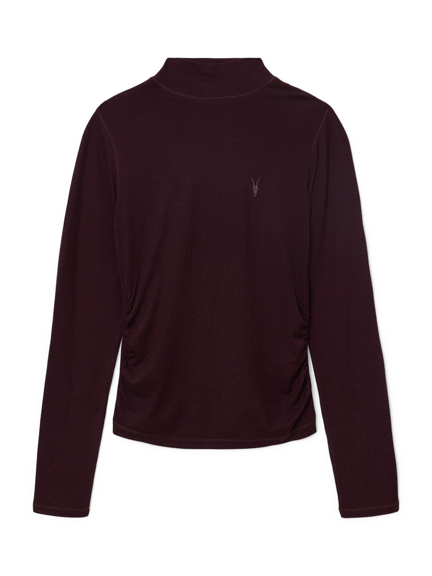 Product image 4 of 7, which shows AllSaints Rina Roll Neck Top, Oxblood Red, L