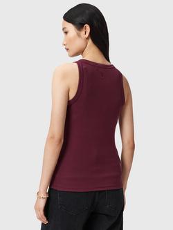 AllSaints Rina Ribbed Tank Top - view 2, Oxblood Red