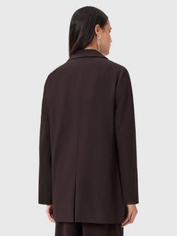 AllSaints Aleida Long Sleeve Collar Longline Blazer - view 2, Oxblood Red