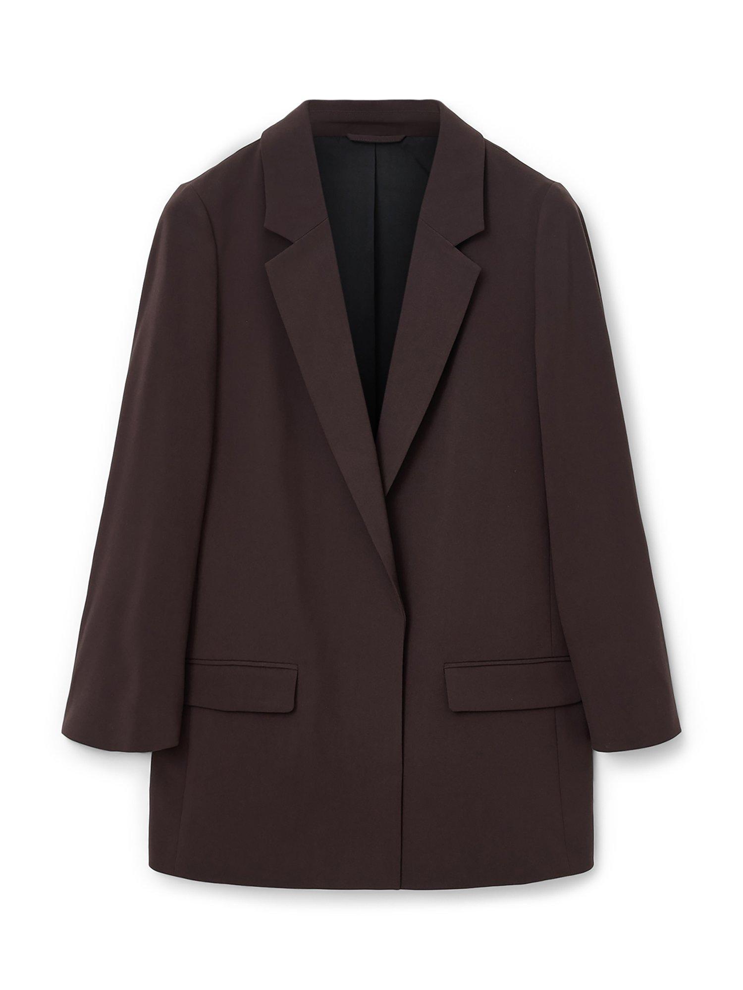 Product image 4 of 7, which shows AllSaints Aleida Long Sleeve Collar Longline Blazer, Oxblood Red, 6
