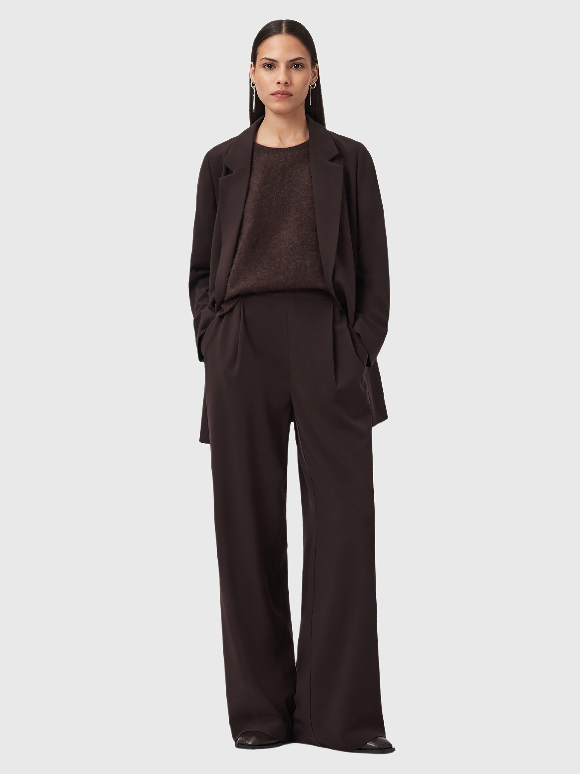 Product image 6 of 7, which shows AllSaints Aleida Long Sleeve Collar Longline Blazer, Oxblood Red, 6