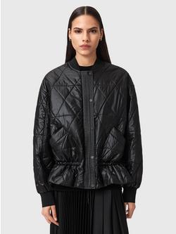AllSaints Alli Padded Bomber Jacket, Black