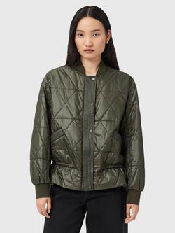 AllSaints Alli Padded Bomber Jacket, Forest Green