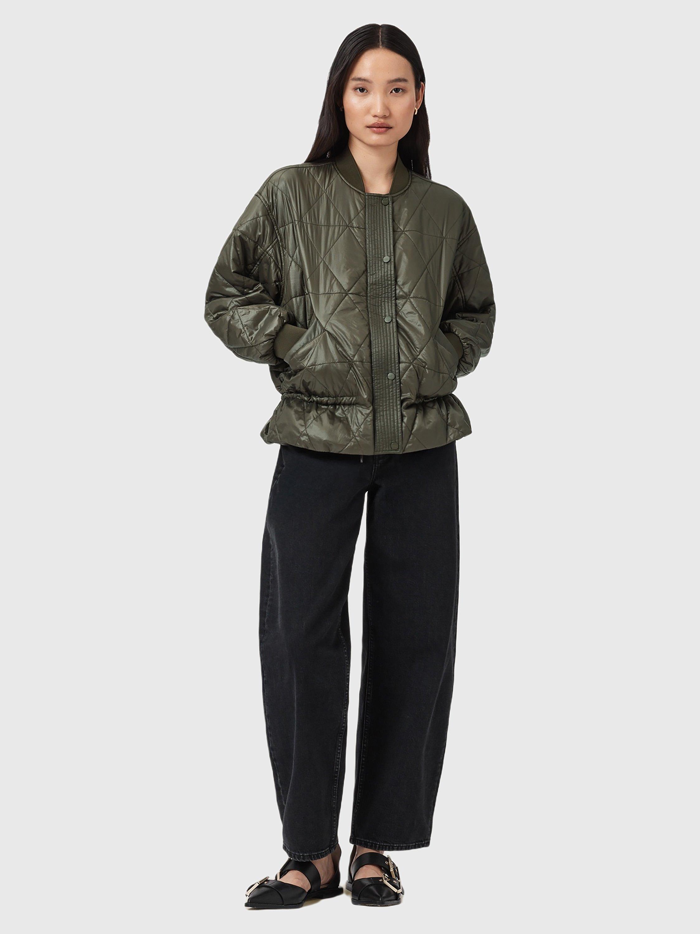 Product image 3 of 7, which shows AllSaints Alli Padded Bomber Jacket, Forest Green, 4