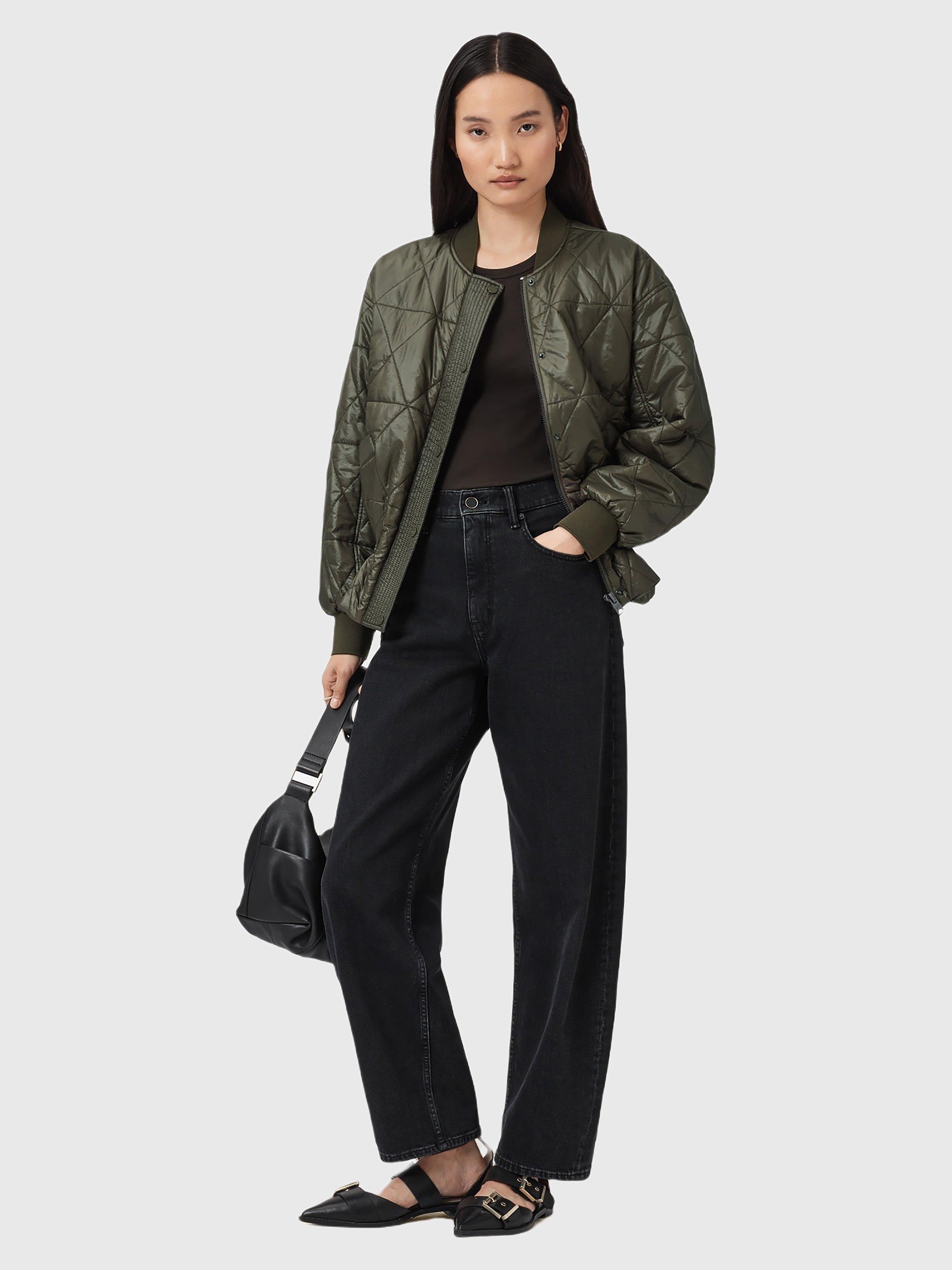 Product image 7 of 7, which shows AllSaints Alli Padded Bomber Jacket, Forest Green, 4