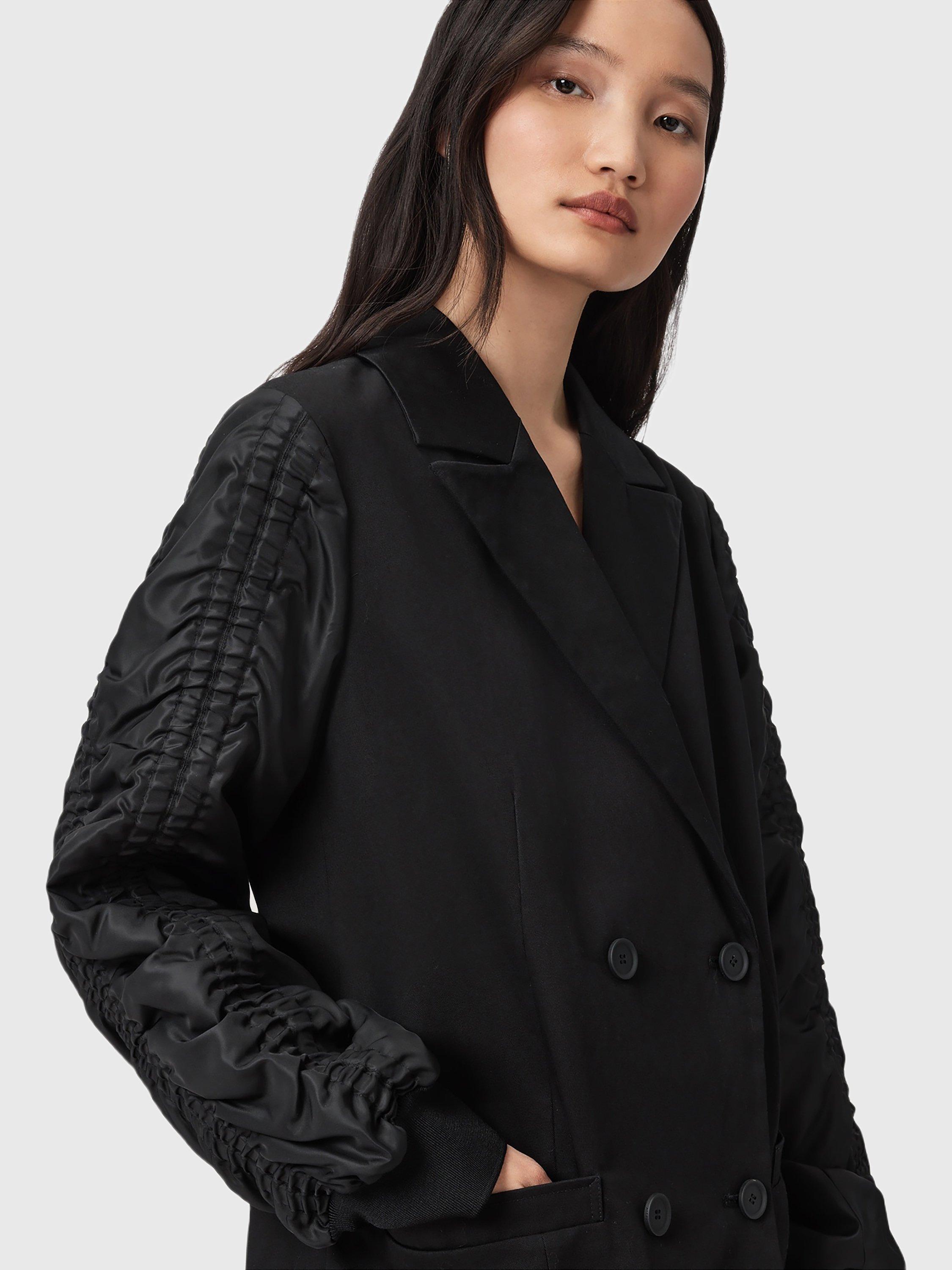 Product image 7 of 7, which shows AllSaints Lorna Double Breasted Jacket, Black, 10